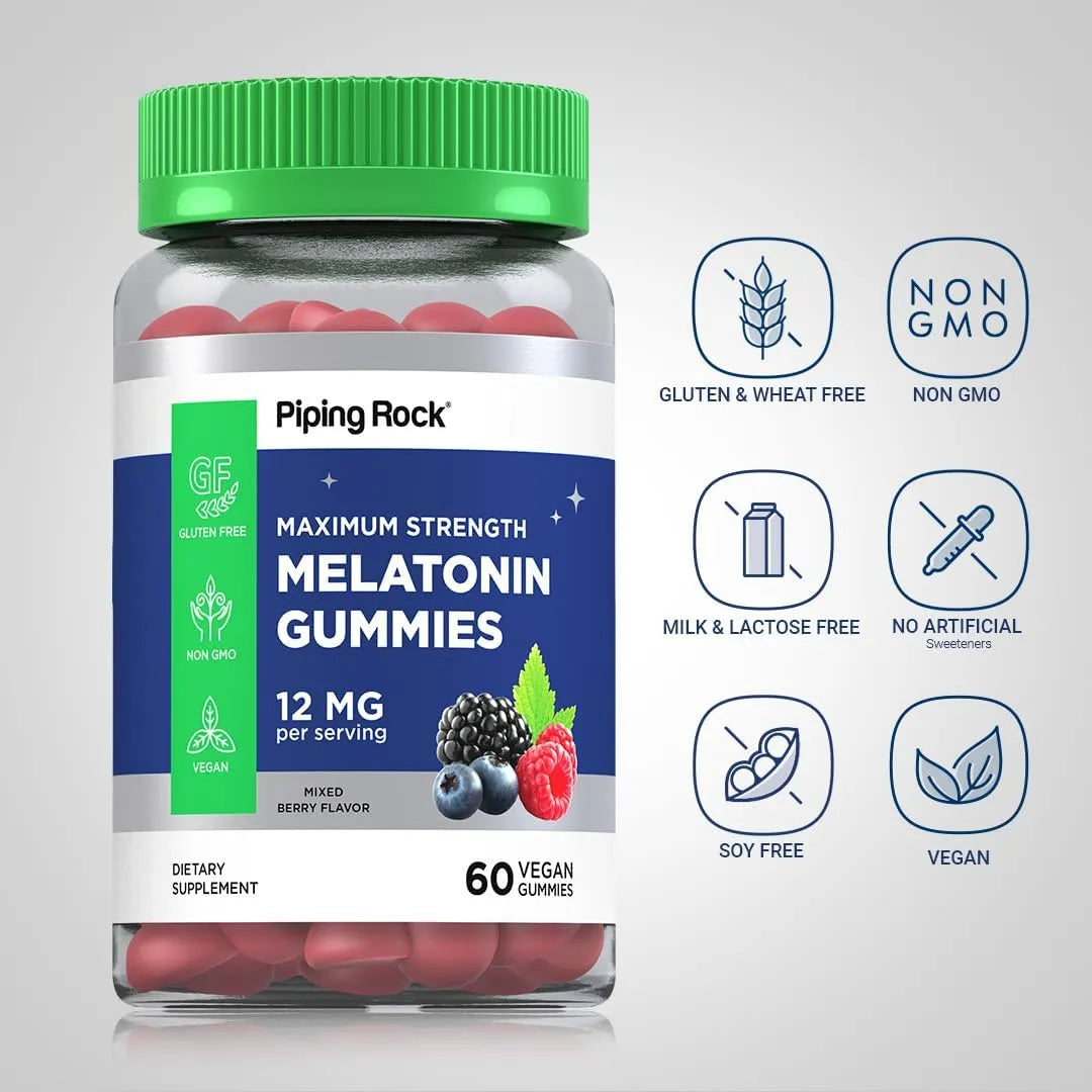 PIPING ROCK - Piping Rock Melatonin Gummies 12Mg. 60 Gomitas - The Red Vitamin MX - Suplementos Alimenticios - {{ shop.shopifyCountryName }}