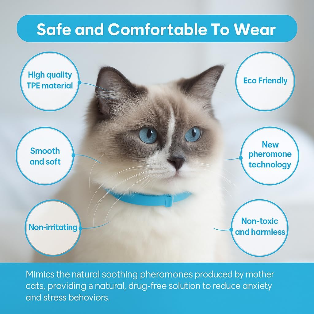Duasdne Calming Collar for Cats 4 Pack