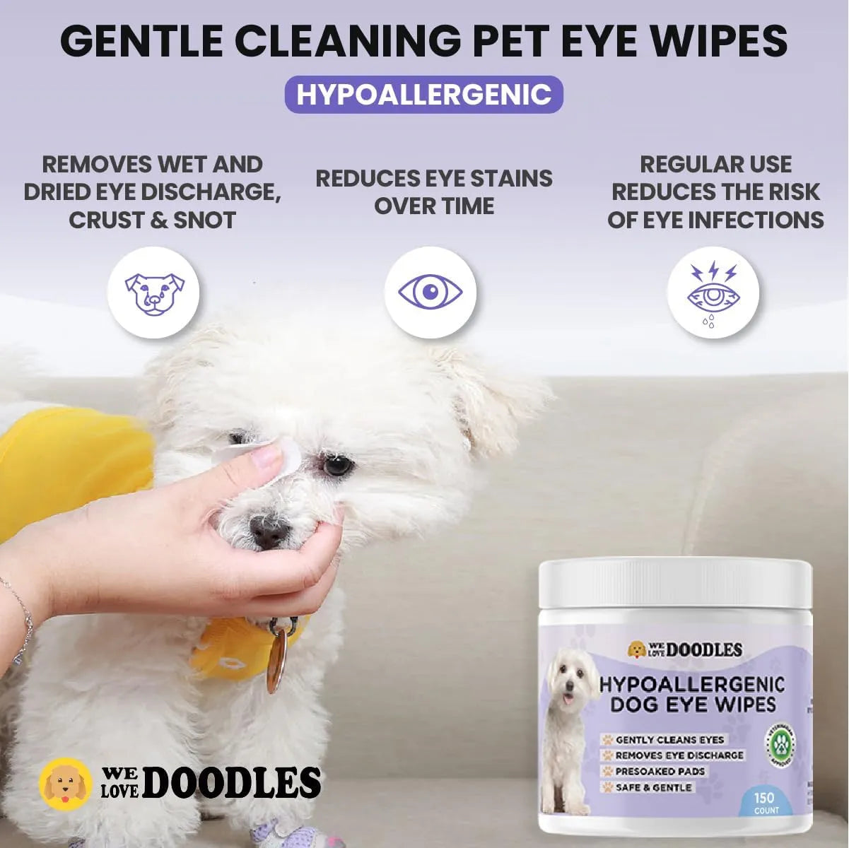 WE LOVE DOODLES - We Love Doodles Dog Eye Wipes 150 Toallitas - The Red Vitamin MX - Cuidado De Los Ojos De Los Perros - {{ shop.shopifyCountryName }}