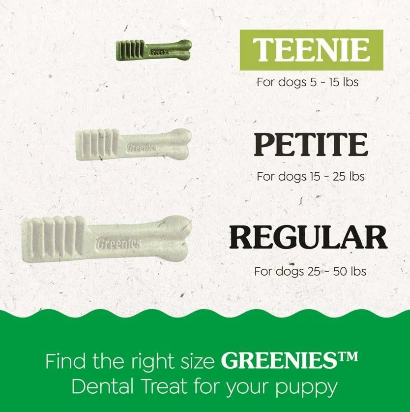 GREENIES - Greenies Puppy Teenie Size Natural Dental Dog Treats 43 Piezas - The Red Vitamin MX - Cuidado Dental Para Perros - {{ shop.shopifyCountryName }}