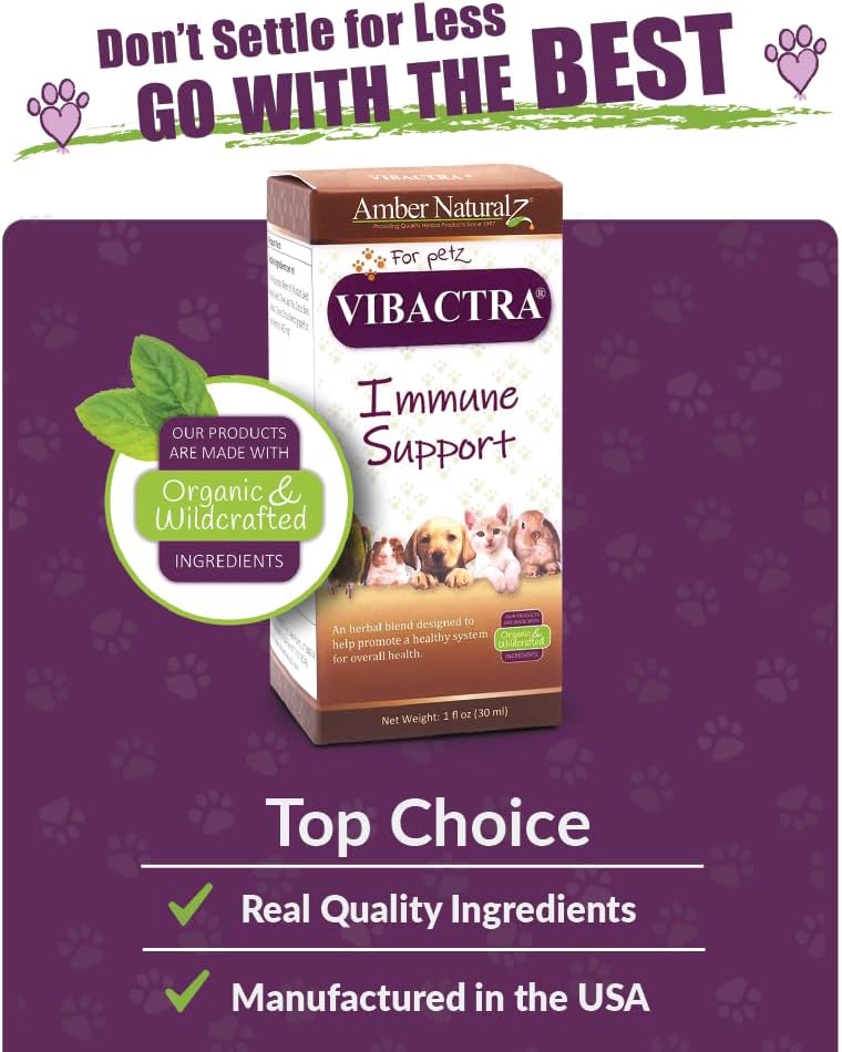 Amber NaturalZ Vibactra Immune Support Herbal Supplement for Dogs 1 Fl.Oz.