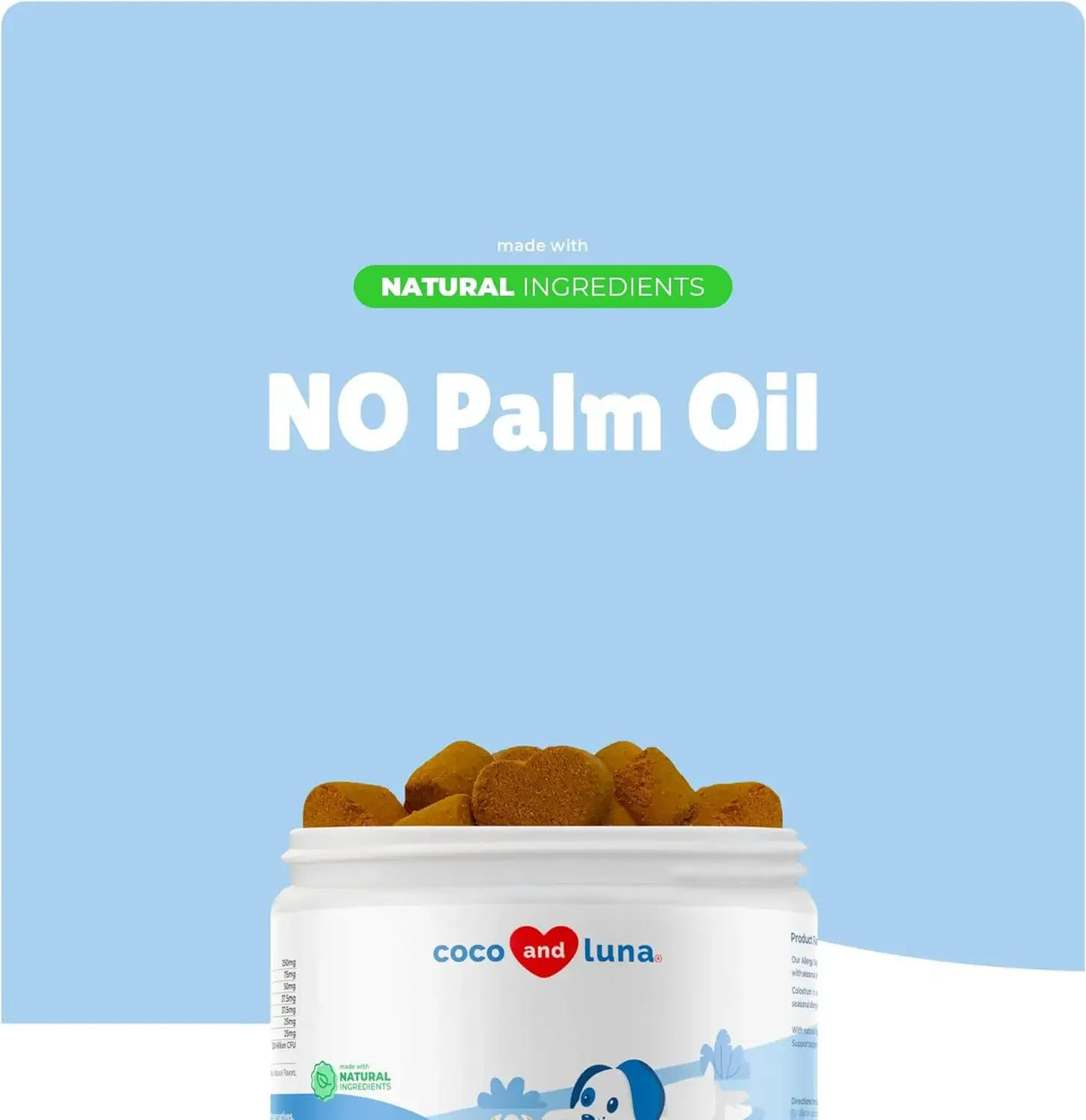 COCO AND LUNA - Coco and Luna Dog Allergy Relief Itching Skin Support 90 Masticables - The Red Vitamin MX - Remedios Para La Picazón De Perros - {{ shop.shopifyCountryName }}