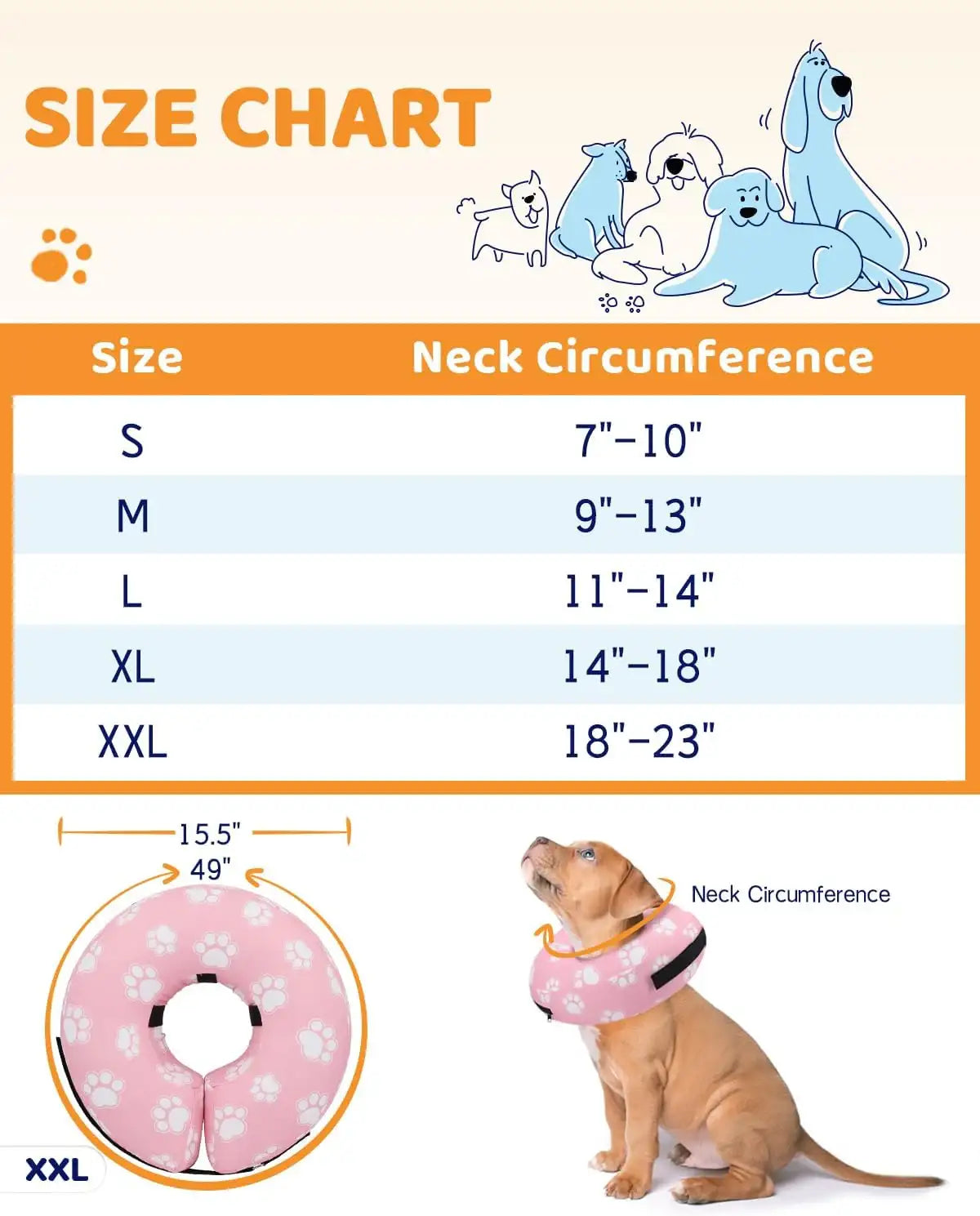 SUPET - Supet Inflatable Dog Cone Collar Alternative After Surgery XXLARGE Neck 18"-23" - The Red Vitamin MX - Collares y Conos De Recuperación Para Perros - {{ shop.shopifyCountryName }}