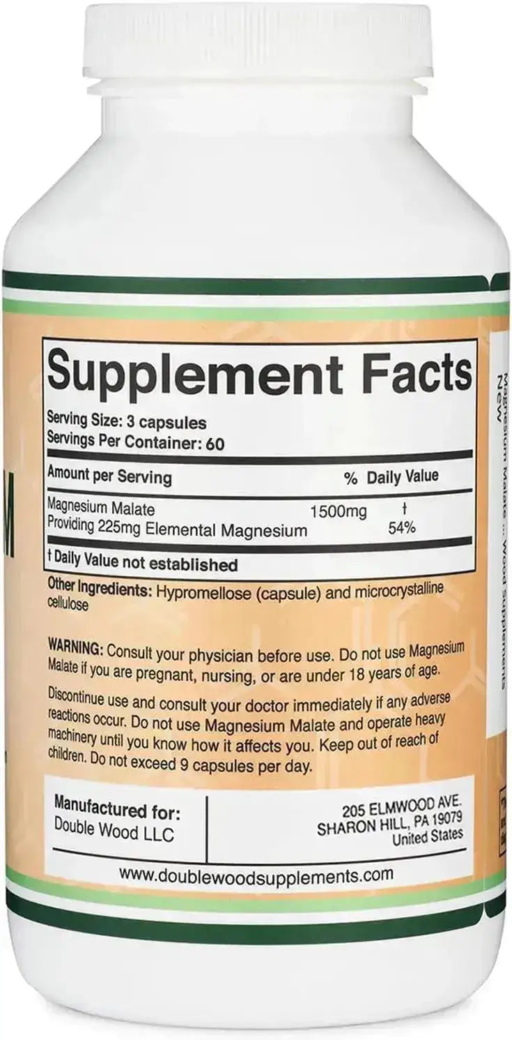DOUBLE WOOD SUPPLEMENTS - Double Wood Supplements Magnesium Malate 1500Mg. 180 Capsulas - The Red Vitamin MX - Suplementos Alimenticios - {{ shop.shopifyCountryName }}
