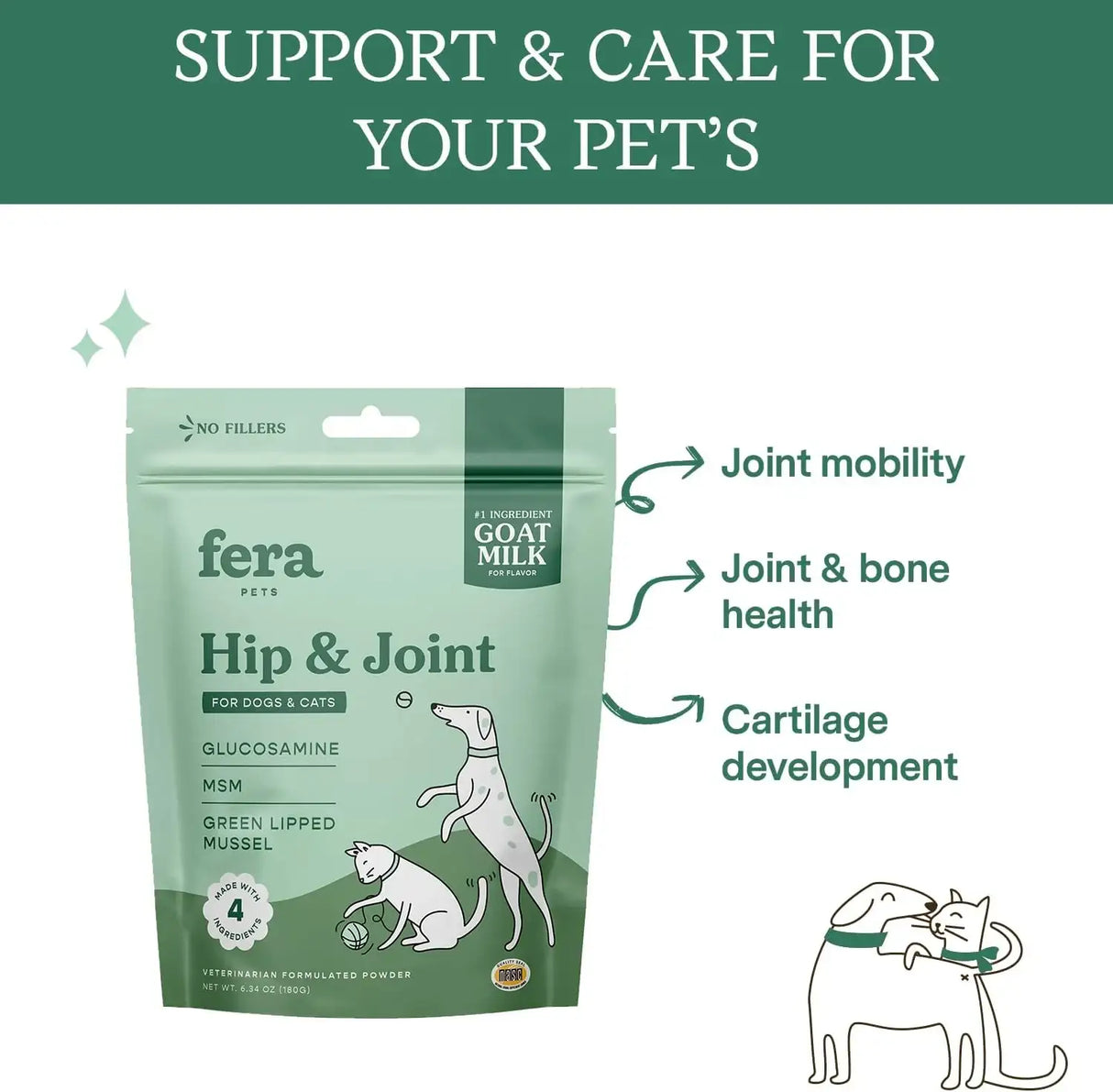 FERA PETS - Fera Pet Organics Hip & Joint Goat Milk Cat & Dog 60 Servicios 180Gr. - The Red Vitamin MX - Cuidado De Cadera Y Articulaciones Para Perros - {{ shop.shopifyCountryName }}