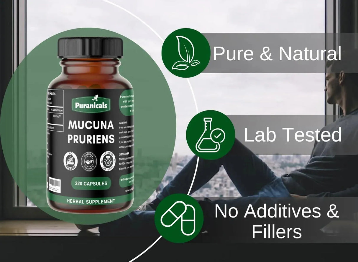 PURANICALS - Puranicals Mucuna Premium 320 Capsulas - The Red Vitamin MX - Suplementos Alimenticios - {{ shop.shopifyCountryName }}
