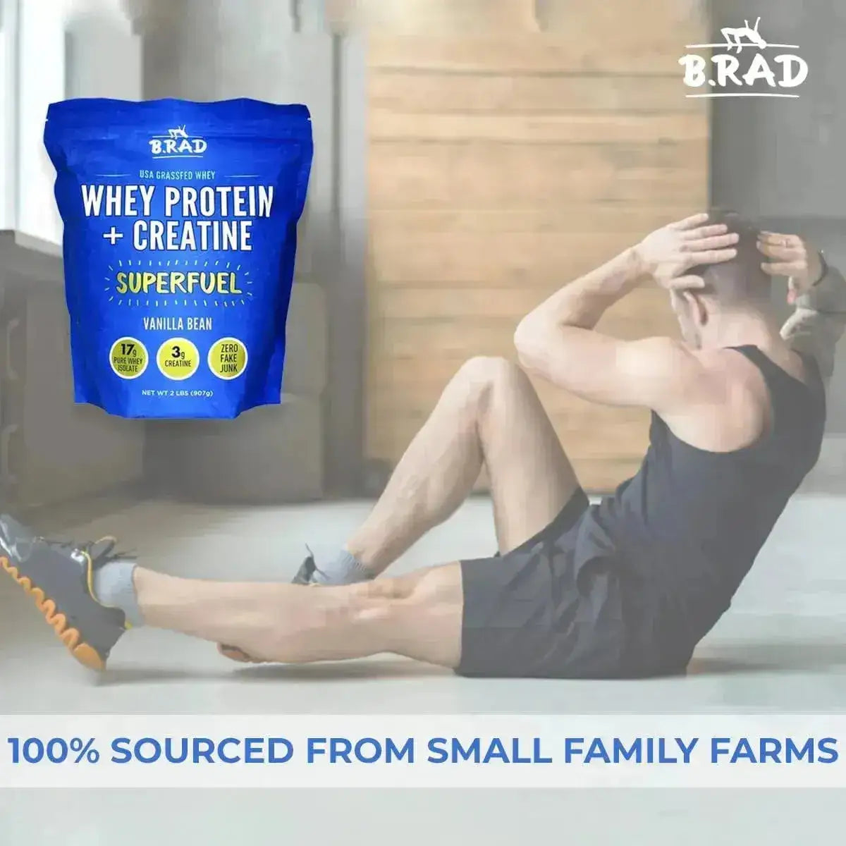 B.RAD - B.rad Grass Fed Whey Protein Isolate Powder with Creatine Vanilla Bean 907Gr. - The Red Vitamin MX - Suplementos Alimenticios - {{ shop.shopifyCountryName }}