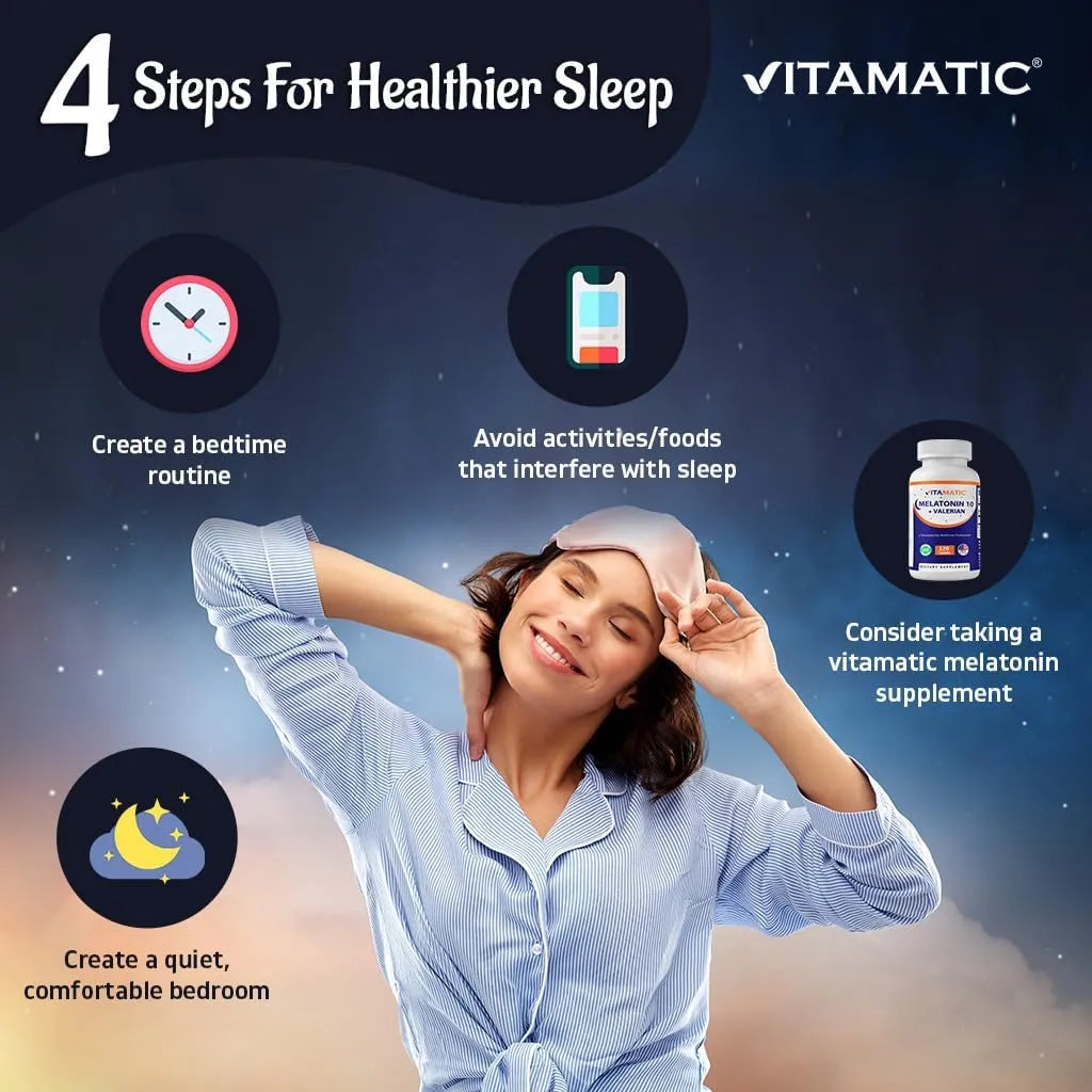 VITAMATIC - Vitamatic Melatonin 10Mg. with Valerian Root 4:1 Extract 120 Tabletas - The Red Vitamin MX - Suplementos Alimenticios - {{ shop.shopifyCountryName }}