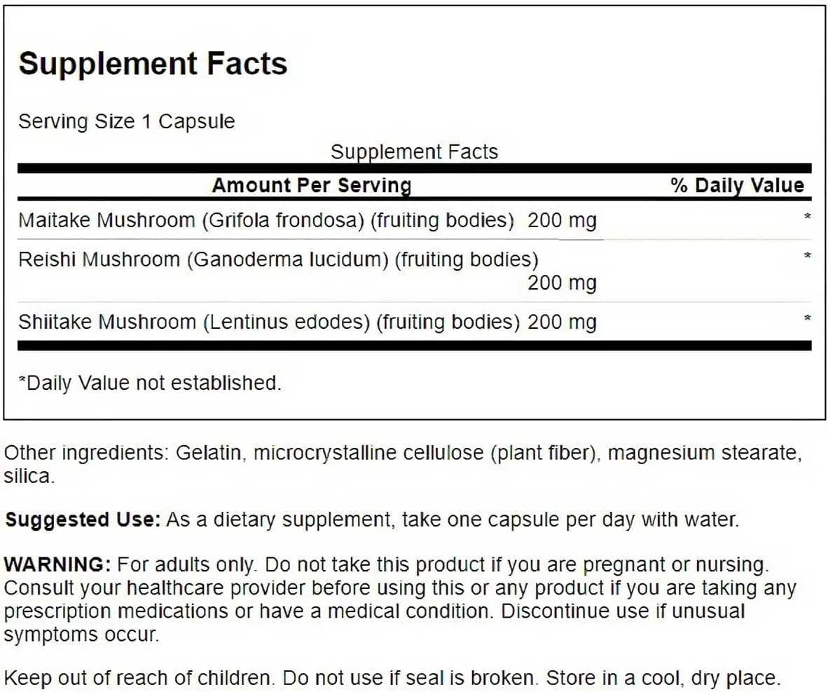 SWANSON - Swanson Triple Mushroom Complex 60 Capsulas - The Red Vitamin MX - Suplementos Alimenticios - {{ shop.shopifyCountryName }}