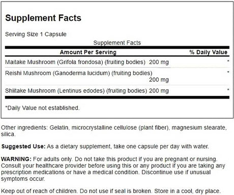 SWANSON - Swanson Triple Mushroom Complex 60 Capsulas - The Red Vitamin MX - Suplementos Alimenticios - {{ shop.shopifyCountryName }}