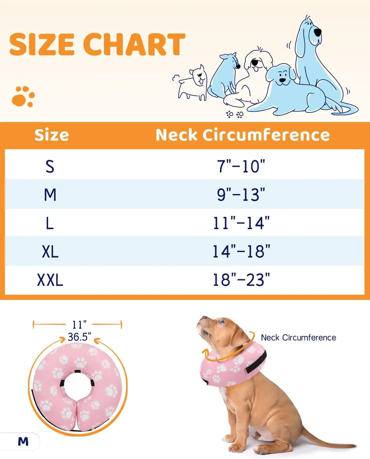 SUPET - Supet Inflatable Dog Cone Collar Alternative After Surgery MEDIUM Neck 9"-13" - The Red Vitamin MX - Collares y Conos De Recuperación Para Perros - {{ shop.shopifyCountryName }}