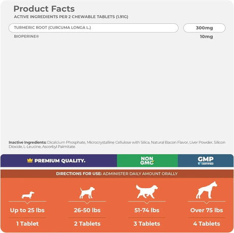 COCO AND LUNA - Coco and Luna Turmeric for Dogs Anti Inflammatory Pain Relief 120 Tabletas Masticables - The Red Vitamin MX - Cuidado De Cadera Y Articulaciones Para Perros - {{ shop.shopifyCountryName }}