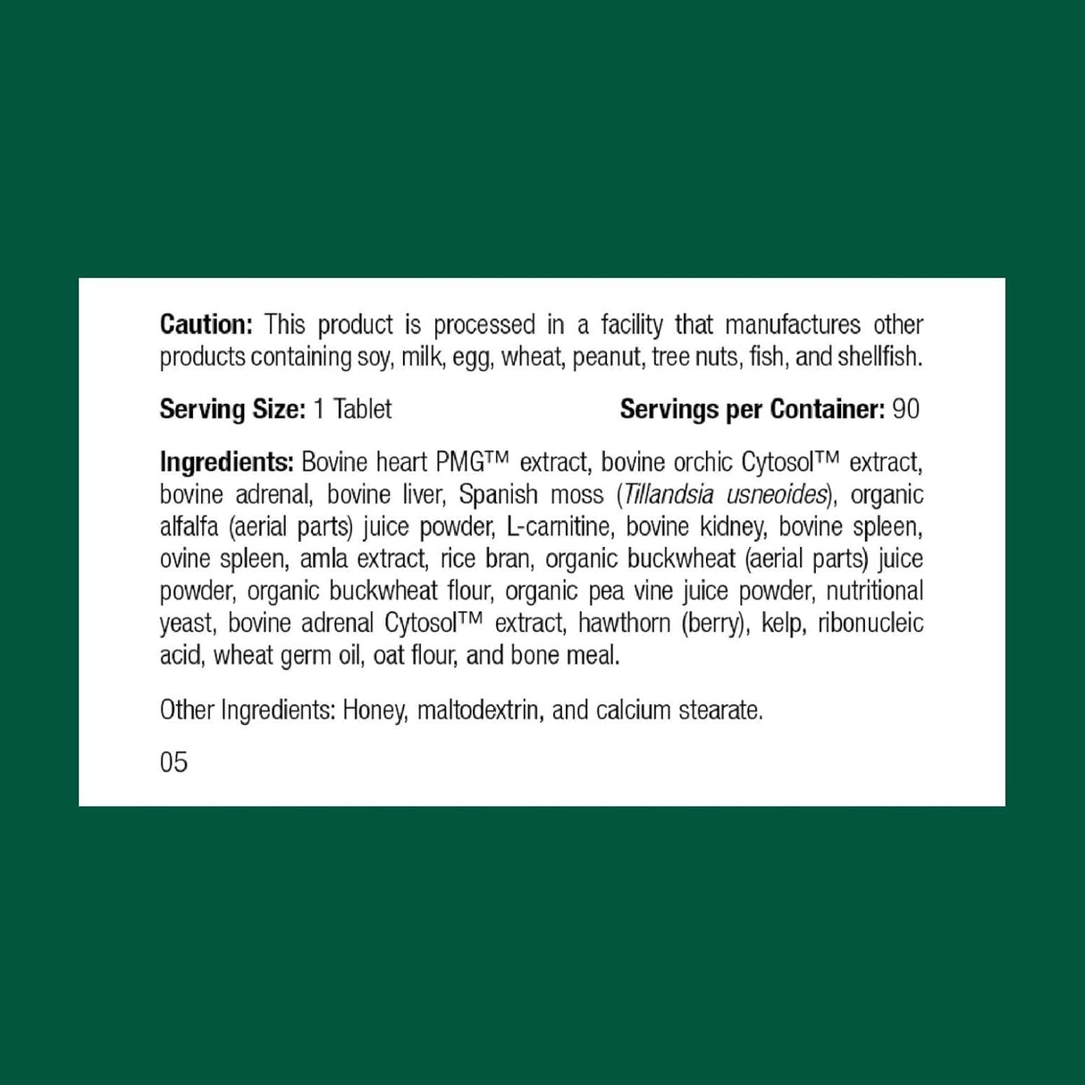 Standard Process Inc. Feline Cardiac Support 90 Tabletas