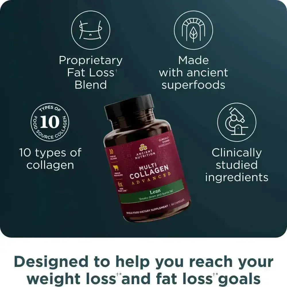 ANCIENT NUTRITION - Ancient Nutrition Advanced Collagen Protein Lean with Probiotics 90 Capsulas - The Red Vitamin MX - Suplementos Alimenticios - {{ shop.shopifyCountryName }}