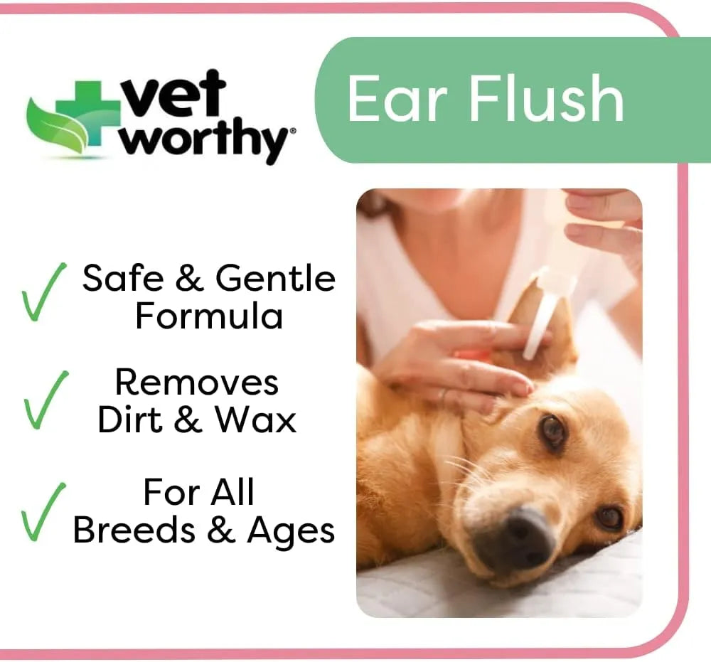 VET WORTHY - Vet Worthy Dog Ear Flush 8 Fl.Oz. - The Red Vitamin MX - Cuidado Del Oído De Perros - {{ shop.shopifyCountryName }}