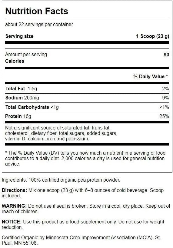SWANSON - Swanson 100% Certified Organic Pea Protein Powder 503Gr. - The Red Vitamin MX - Suplementos Alimenticios - {{ shop.shopifyCountryName }}