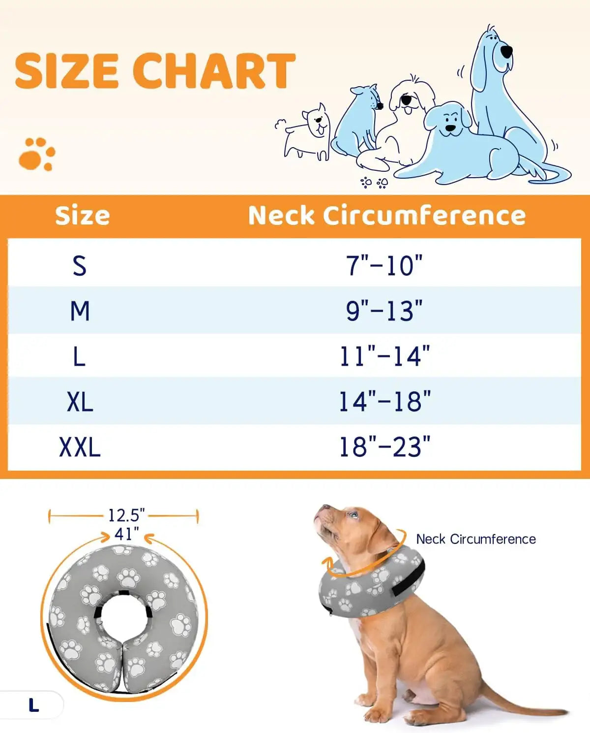 SUPET - Supet Inflatable Dog Cone Collar Alternative After Surgery LARGE Neck 12"-16" - The Red Vitamin MX - Collares y Conos De Recuperación Para Perros - {{ shop.shopifyCountryName }}