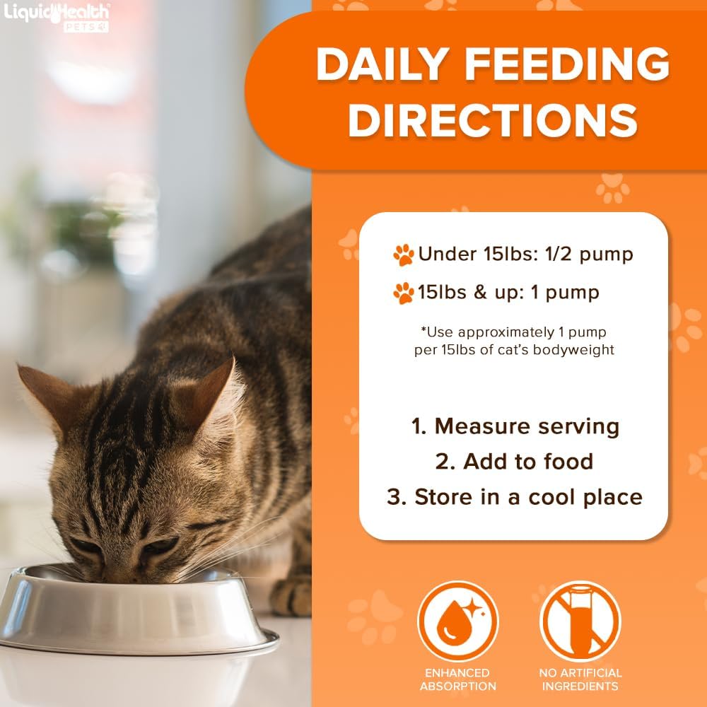 Liquid Health Pets Wild Caught Omega 3 Fish Oil for Cats 8 Fl.Oz. 2 Pack