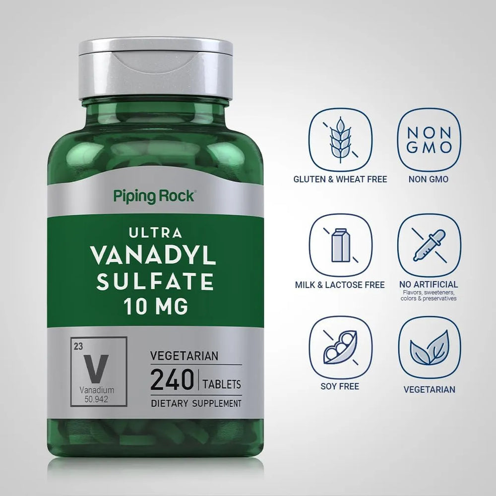 PIPING ROCK - Piping Rock Vanadyl Sulfate 10Mg. 240 Tabletas - The Red Vitamin MX - Suplementos Alimenticios - {{ shop.shopifyCountryName }}