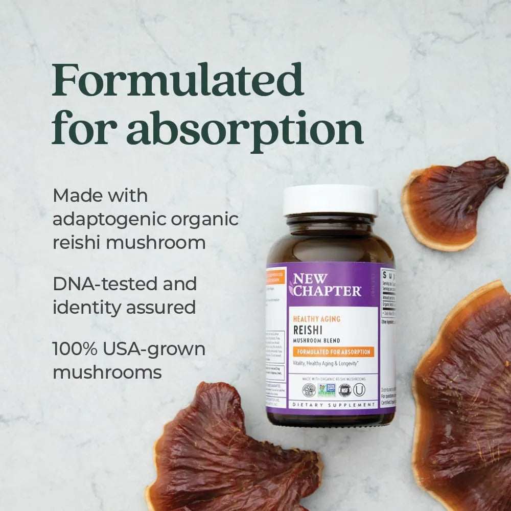 NEW CHAPTER - New Chapter Reishi Mushroom 60 Capsulas - The Red Vitamin MX - Suplementos Alimenticios - {{ shop.shopifyCountryName }}