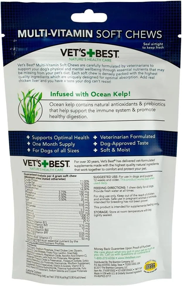 VET'S BEST - Vet's Best Multi-Vitamin Soft Chew Dog Supplements 30 Masticables - The Red Vitamin MX - Multivitamínicos Para Perros - {{ shop.shopifyCountryName }}