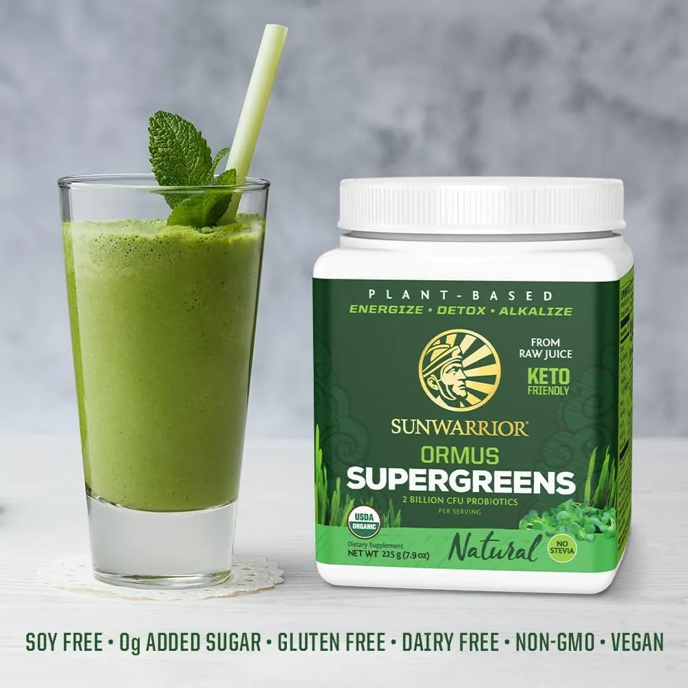 SUNWARRIOR - Sunwarrior Organic Ormus Supergreens Natural 225Gr. - The Red Vitamin MX - Suplementos Alimenticios - {{ shop.shopifyCountryName }}