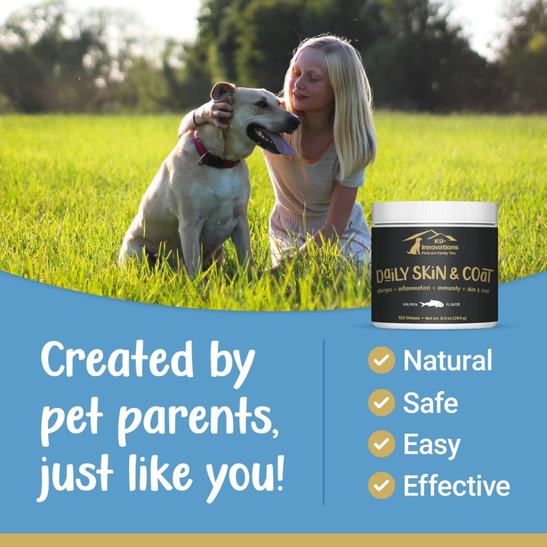 K9-Innovations Daily Skin & Coat Dog Chews Salmon Flavor 120 Masticables