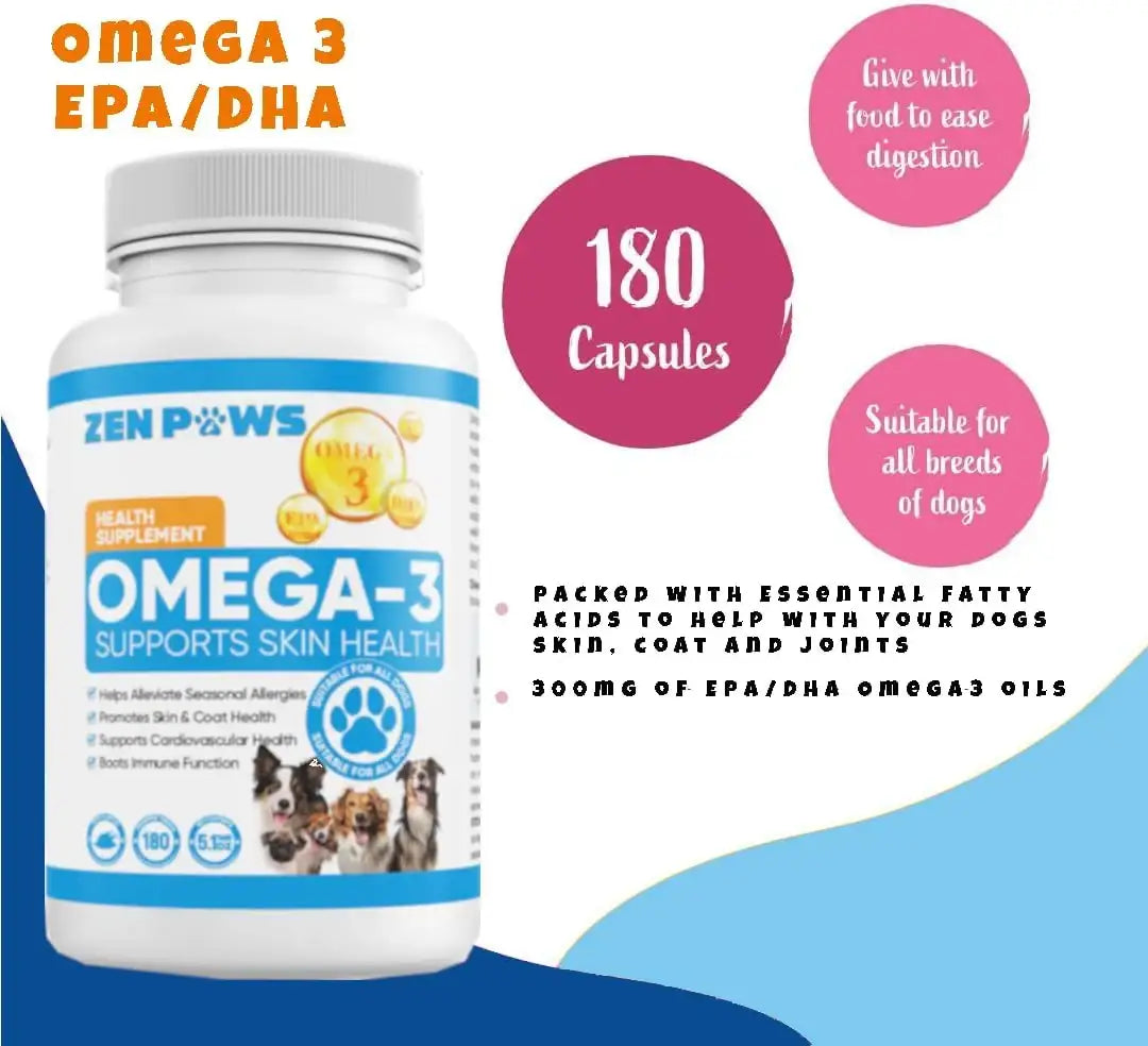 ZENPAWS - Zenpaws Omega 3 Fish Oil for Dogs 180 Tabletas Masticables - The Red Vitamin MX - Aceite De Pescado Para Perros - {{ shop.shopifyCountryName }}