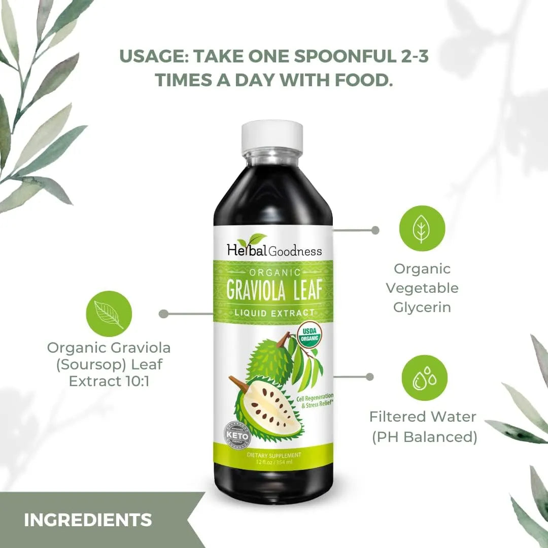 HERBAL GOODNESS - Herbal Goodness Soursop Graviola Leaf Extract 15X Strength 354Ml. - The Red Vitamin MX - Suplementos Alimenticios - {{ shop.shopifyCountryName }}