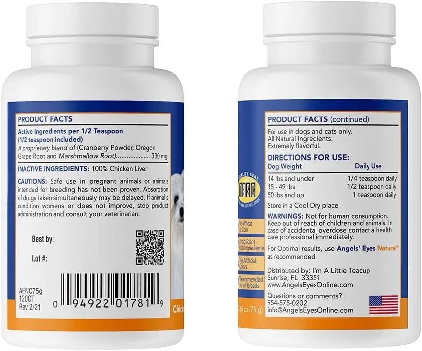 ANGELS' EYES - ANGELS' EYES Natural Tear Stain Prevention Chicken Powder for Dogs 75Gr. - The Red Vitamin MX - Cuidado De Los Ojos De Los Perros - {{ shop.shopifyCountryName }}