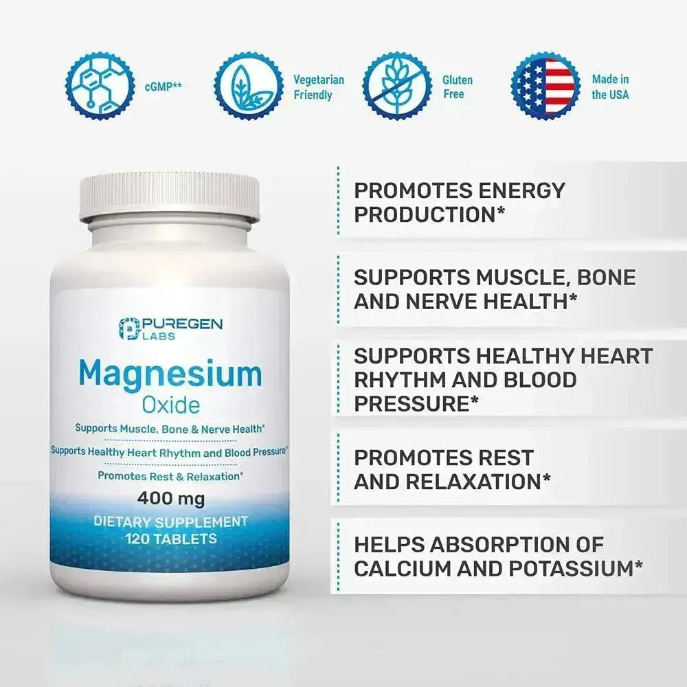 P PUREGEN LABS - P Puregen Labs Magnesium 400Mg. 120 Tabletas - The Red Vitamin MX - Suplementos Alimenticios - {{ shop.shopifyCountryName }}