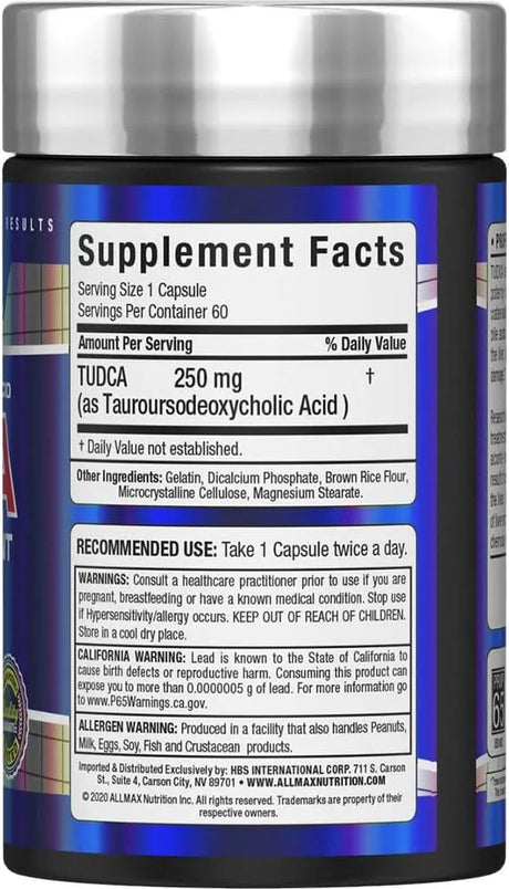 ALLMAX NUTRITION - ALLMAX Nutrition TUDCA 60 Capsulas - The Red Vitamin MX - Suplementos Alimenticios - {{ shop.shopifyCountryName }}