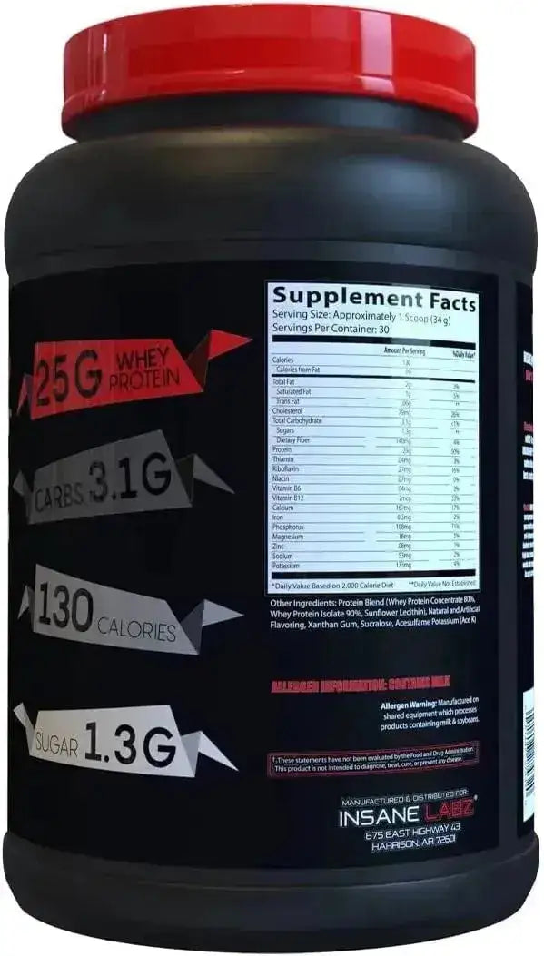 INSANE LABZ - Insane Labz Insane Whey 100% Muscle Building Whey Protein 30 Servicios Birthday Cake 1 Kg. - The Red Vitamin MX - Suplementos Alimenticios - {{ shop.shopifyCountryName }}