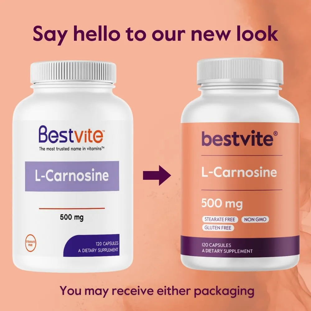 BESTVITE - BESTVITE L-Carnosine 500Mg. 120 Capsulas 2 Pack - The Red Vitamin MX - Suplementos Alimenticios - {{ shop.shopifyCountryName }}