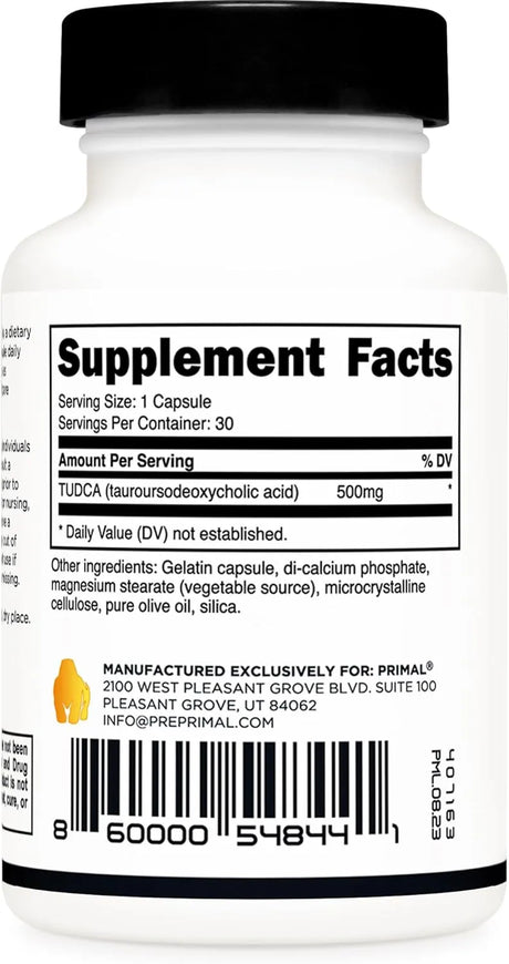 PRIMAL - Primal Tudca 500Mg. 30 Capsulas - The Red Vitamin MX - Suplementos Alimenticios - {{ shop.shopifyCountryName }}