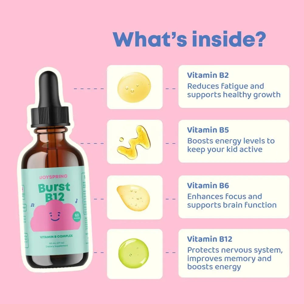JOYSPRING - JoySpring Burst B12 Drops Vitamin B Complex for Kids 2 Fl.Oz. - The Red Vitamin MX - Suplementos Alimenticios - {{ shop.shopifyCountryName }}