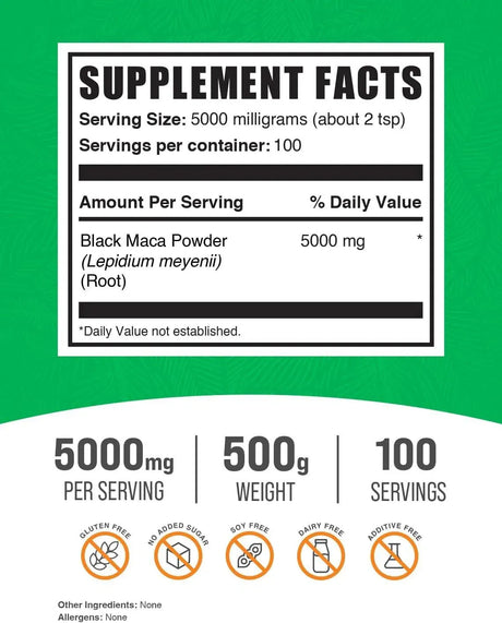 BULK SUPPLEMENTS - Bulk Supplements Black Maca Powder 500Gr. - The Red Vitamin MX - Suplementos Alimenticios - {{ shop.shopifyCountryName }}