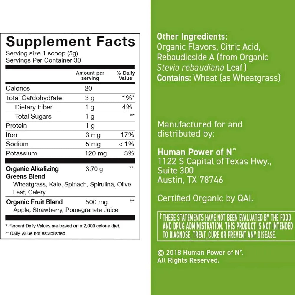 HUMANN - humanN HeartGreens 30 Servicios Green Apple Flavor 150Gr. - The Red Vitamin MX - Suplementos Alimenticios - {{ shop.shopifyCountryName }}