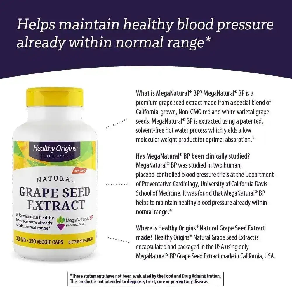 HEALTHY ORIGINS - Healthy Origins MegaNatural BP-Grape Seed Extract 300Mg. 150 Capsulas - The Red Vitamin MX - Suplementos Alimenticios - {{ shop.shopifyCountryName }}