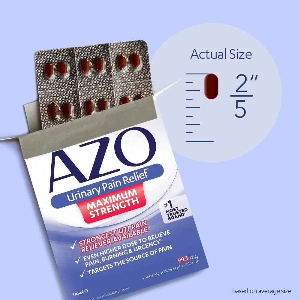 AZO - AZO Urinary Pain Relief Maximum Strength 24 Tabletas - The Red Vitamin MX - Suplementos Alimenticios - {{ shop.shopifyCountryName }}