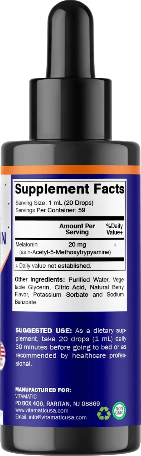 VITAMATIC - Vitamatic Melatonin 20Mg. Liquid Drops 2 Fl.Oz. - The Red Vitamin MX - Suplementos Alimenticios - {{ shop.shopifyCountryName }}