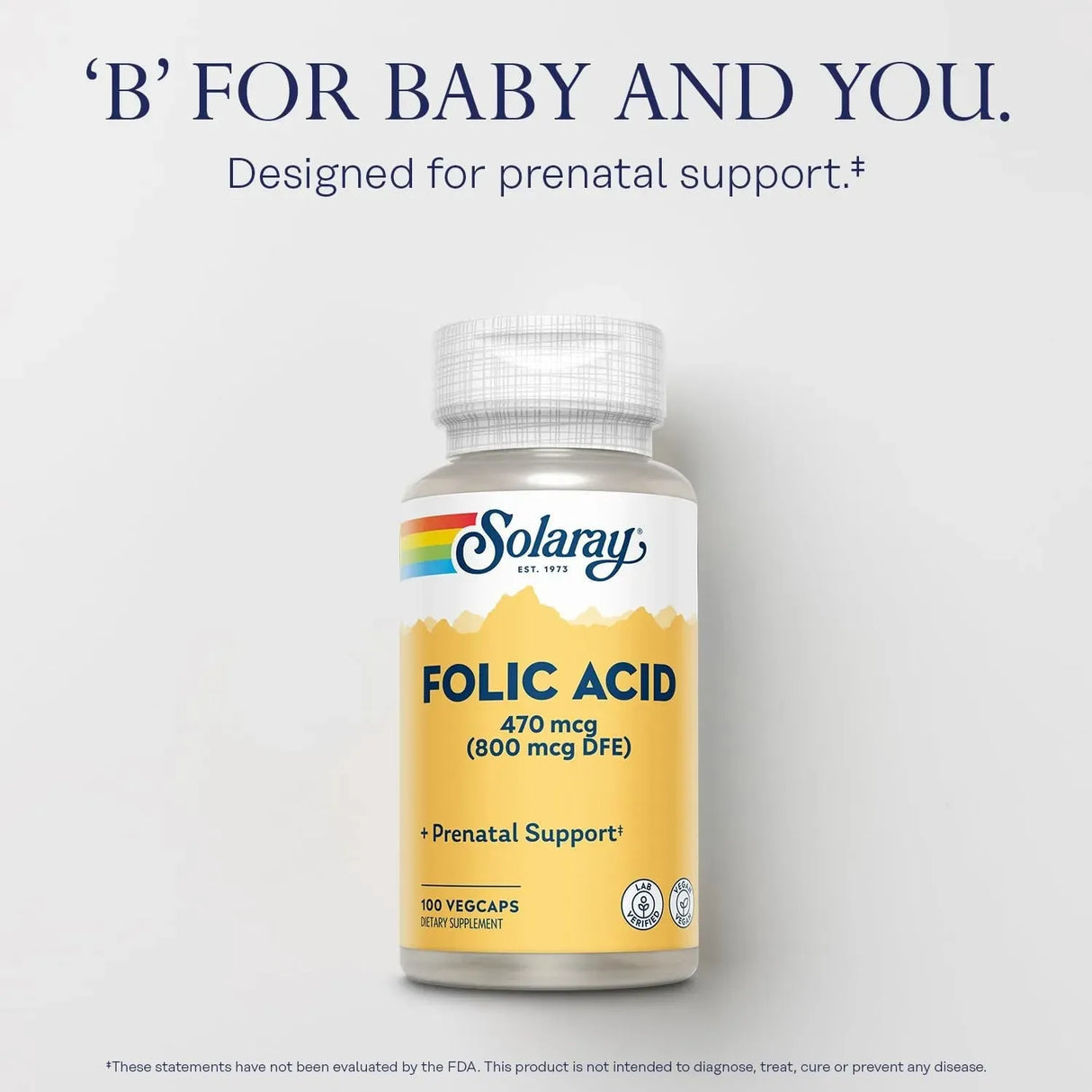 SOLARAY - Solaray Folic Acid 470mcg 100 Capsulas - The Red Vitamin MX - Suplementos Alimenticios - {{ shop.shopifyCountryName }}