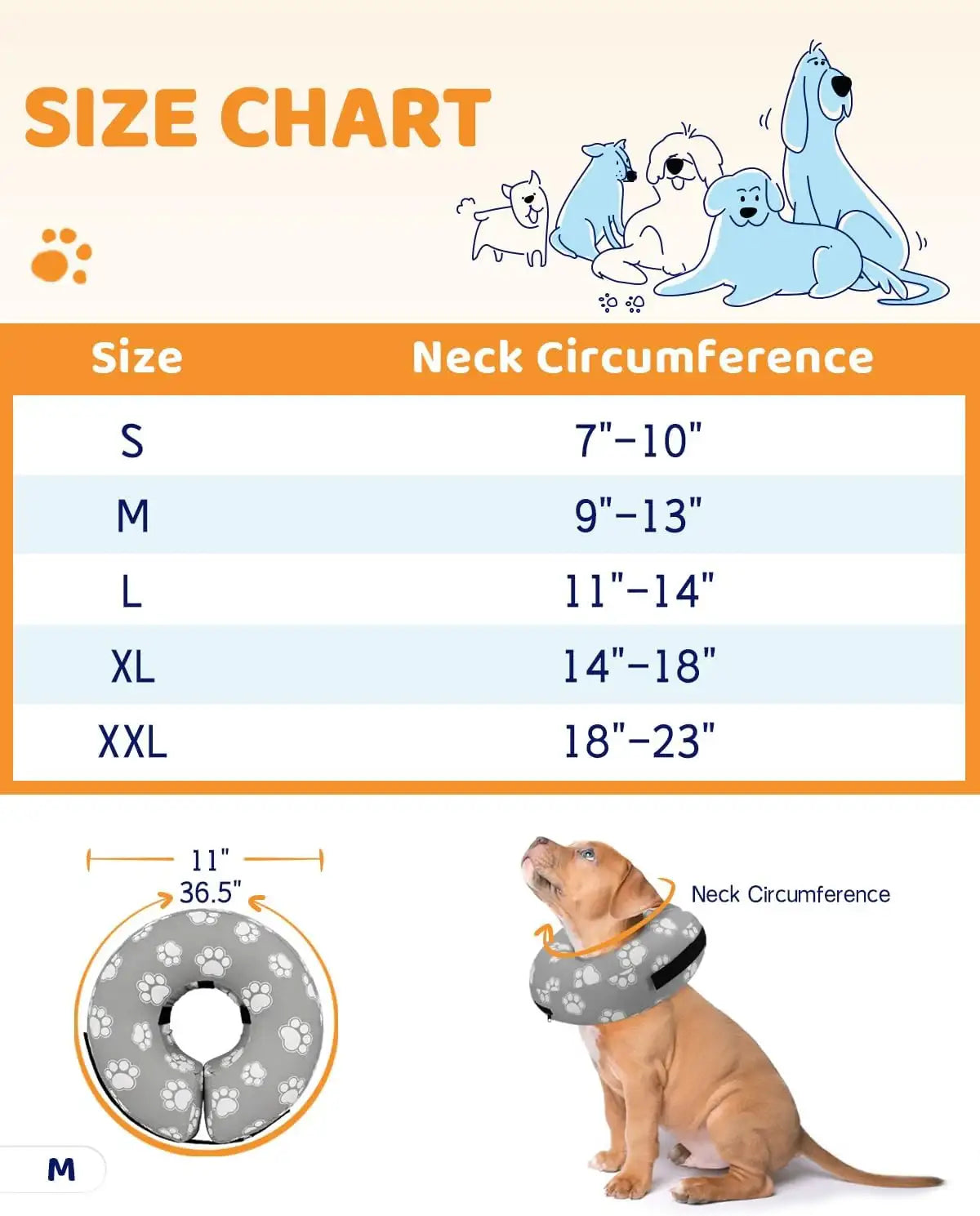 SUPET - Supet Inflatable Dog Cone Collar Alternative After Surgery MEDIUM Neck 9"-13" - The Red Vitamin MX - Collares y Conos De Recuperación Para Perros - {{ shop.shopifyCountryName }}