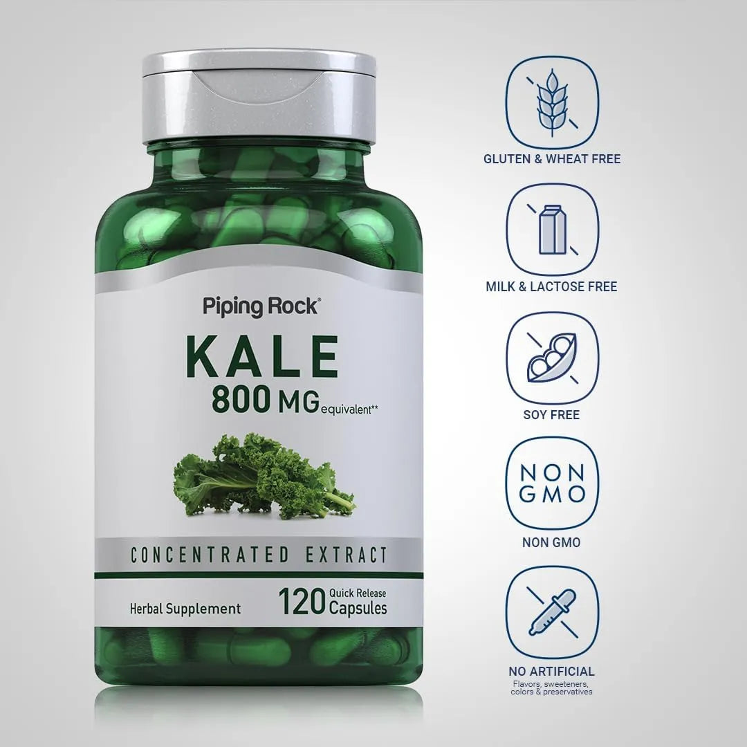 PIPING ROCK - Piping Rock Kale Extract 800Mg. 120 Capsulas - The Red Vitamin MX - Suplementos Alimenticios - {{ shop.shopifyCountryName }}