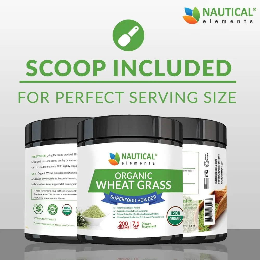 NAUTICAL ELEMENTS - Nautical Elements Wheatgrass Powder 200Gr. - The Red Vitamin MX - Suplementos Alimenticios - {{ shop.shopifyCountryName }}
