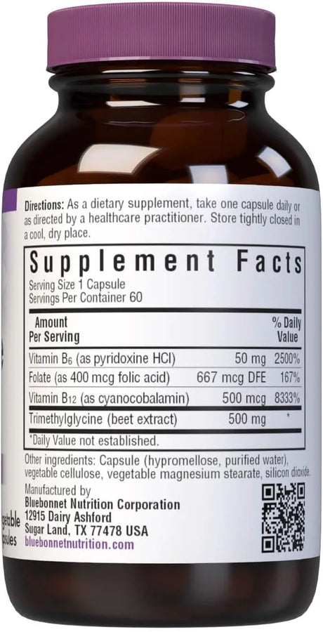 BLUEBONNET NUTRITION - BlueBonnet Homocysteine Formula 60 Capsulas - The Red Vitamin MX - Suplementos Alimenticios - {{ shop.shopifyCountryName }}
