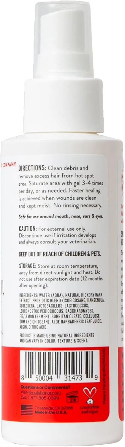 SKOUT'S HONOR - SKOUT'S HONOR Probiotic Hot Spot Hydrogel 4 Fl.Oz. - The Red Vitamin MX - Remedios Para La Picazón De Perros - {{ shop.shopifyCountryName }}