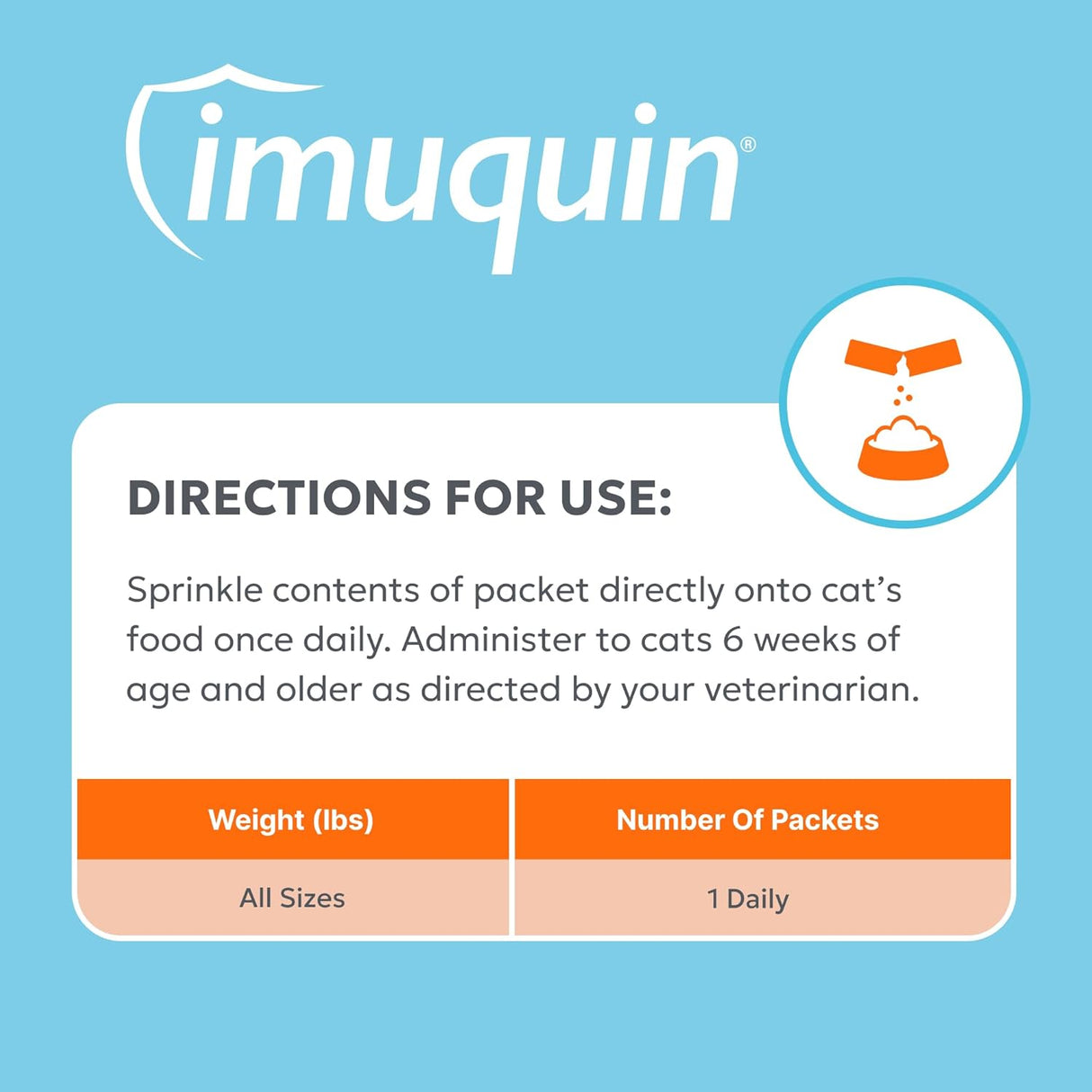 Nutramax Imuquin Immune Health Supplement Powder for Cats 30 Paquetes