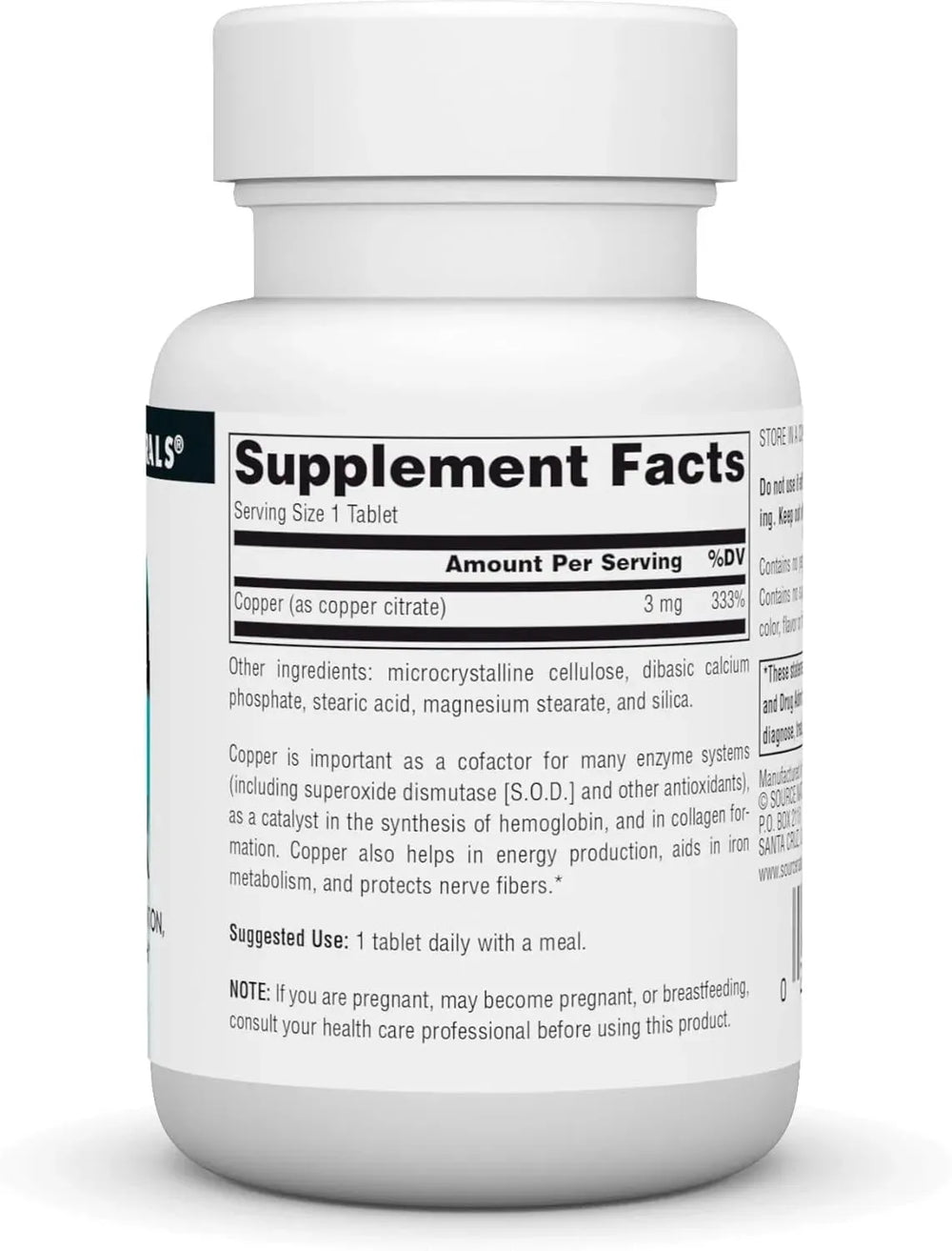 SOURCE NATURALS - Source Naurals Copper 3Mg. 60 Tabletas - The Red Vitamin MX - Suplementos Alimenticios - {{ shop.shopifyCountryName }}