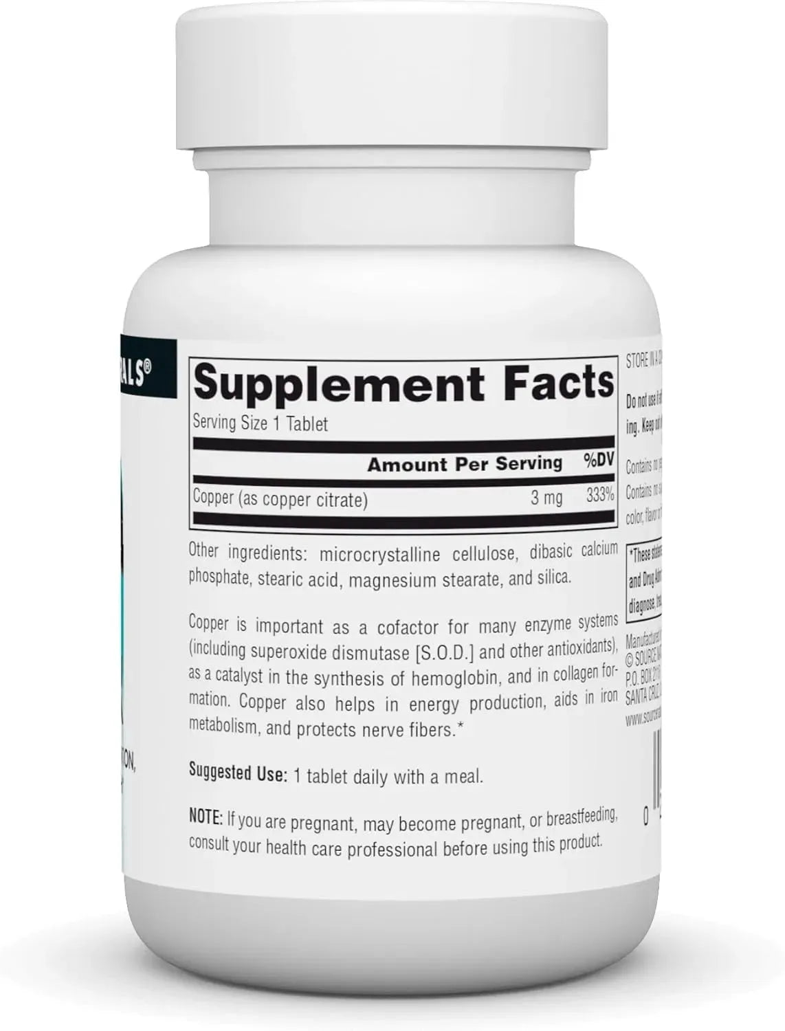 SOURCE NATURALS - Source Naurals Copper 3Mg. 60 Tabletas - The Red Vitamin MX - Suplementos Alimenticios - {{ shop.shopifyCountryName }}